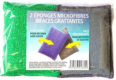 Eponge bifaces microfibre